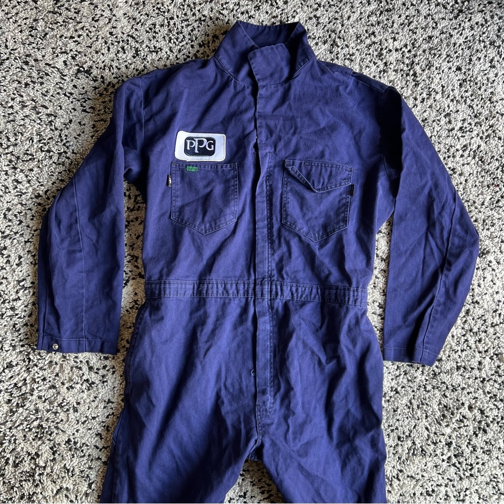 Workrite Navy Blue Jumpsuit One Piece PPG Patch Mike Meyers Halloween Costume